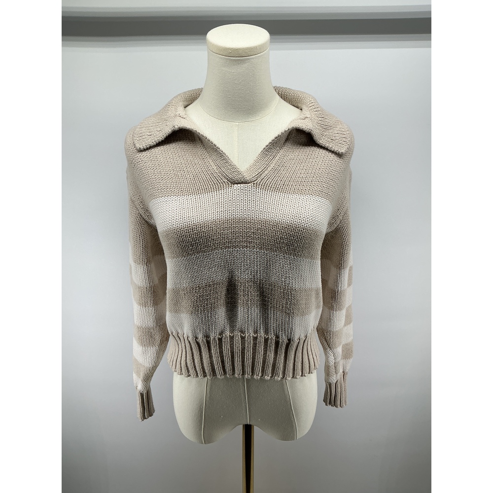 100% Organic Cropped Cotton Polo Sweater